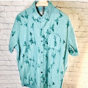 Staple Teal Pigeon Print Men's Shirt XL